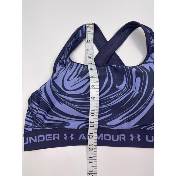 NWT Under Armour UA Crossback Mid Sports Bra 1X Navy Blue Purple Print - Picture 10 of 10
